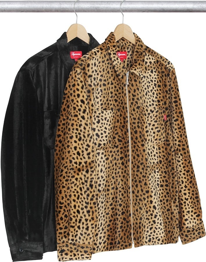 Cheetah Pile Zip Up Shirt